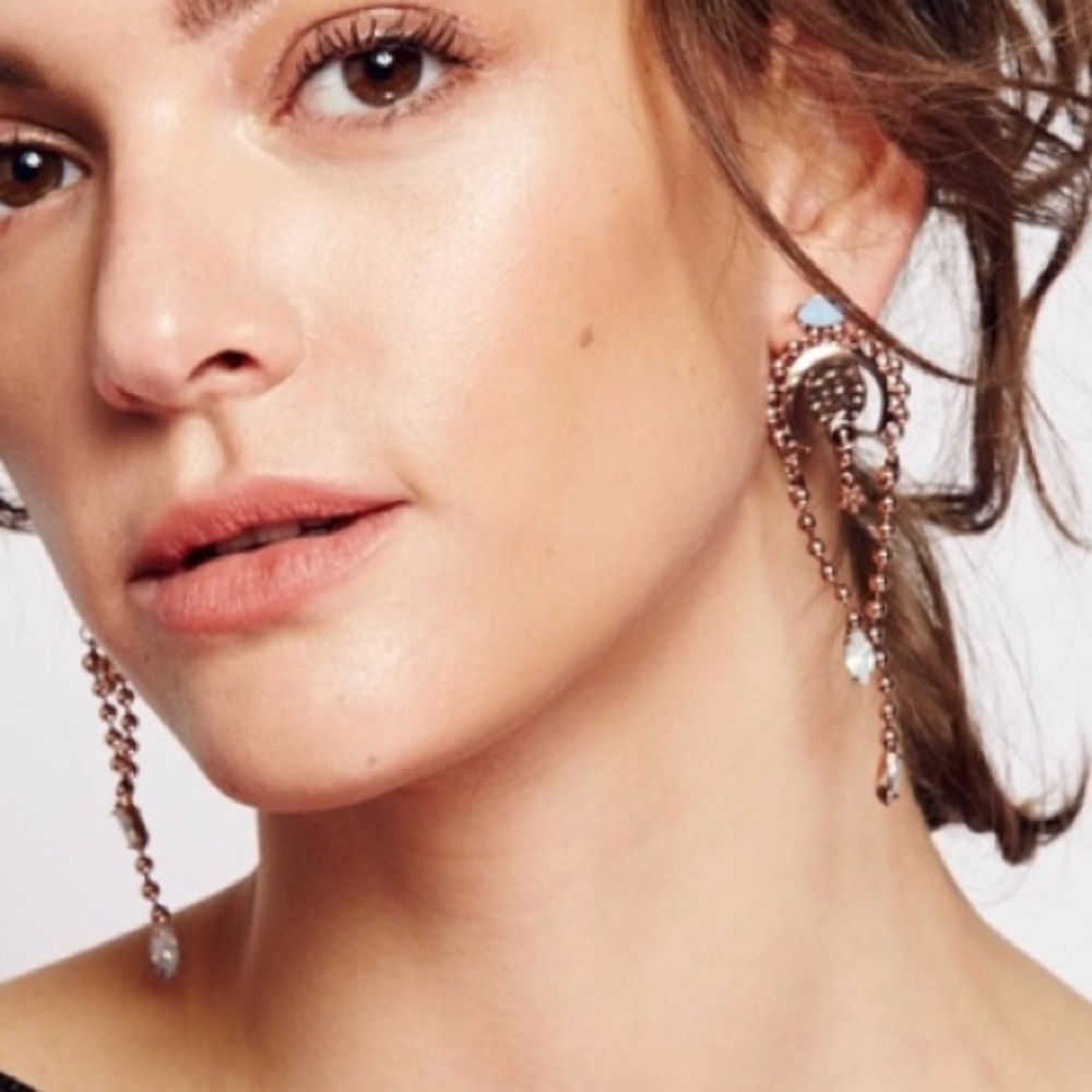 NWT Free People rose gold ball drop earrings - Picture 2 of 8